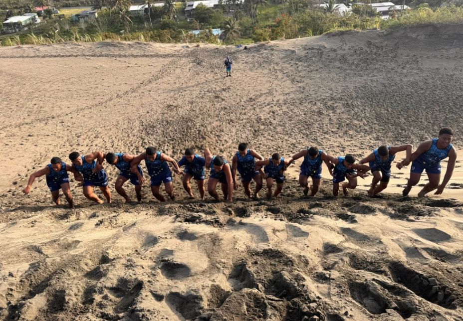 Squad training on sand hills